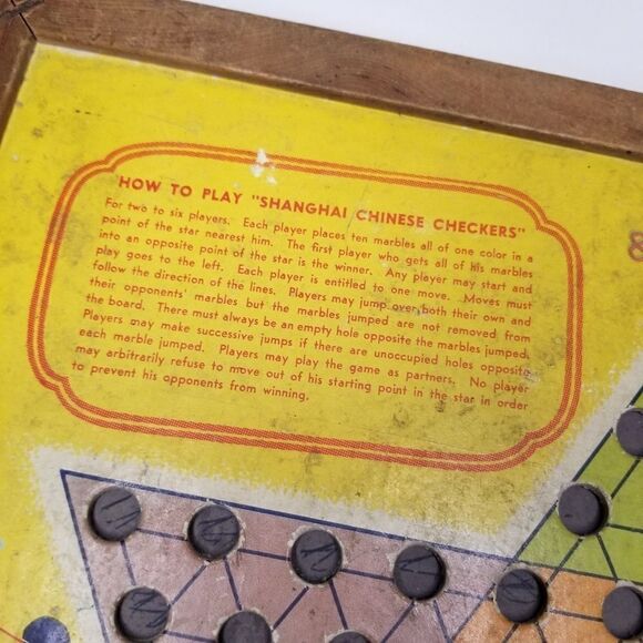 Vintage 1938 checkers board wooden great decorative design piece board only - Picture 5 of 11